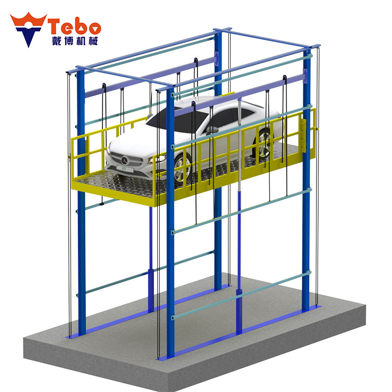 Automotive Vertical Pitless Parking Elevator Platform 4t Four Post Hydraulic Guide Rail Car Lift