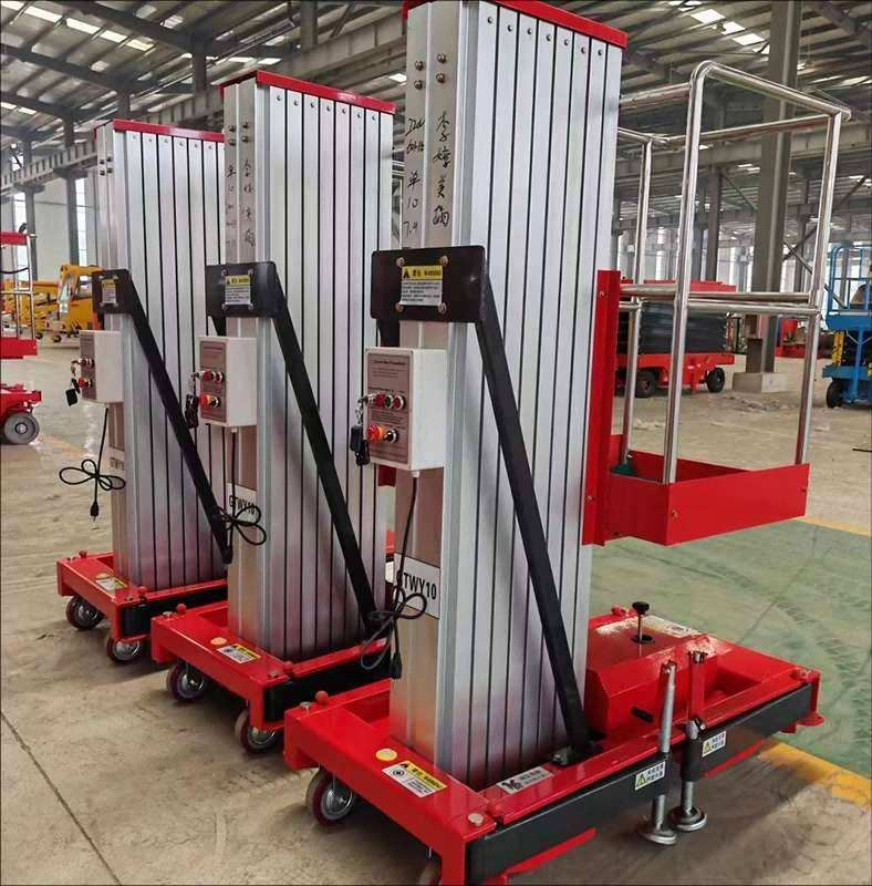 Aluminum Telescopic Manlift 390kg 8m Vertical Lifting Platform Aerial Work Platform Lift