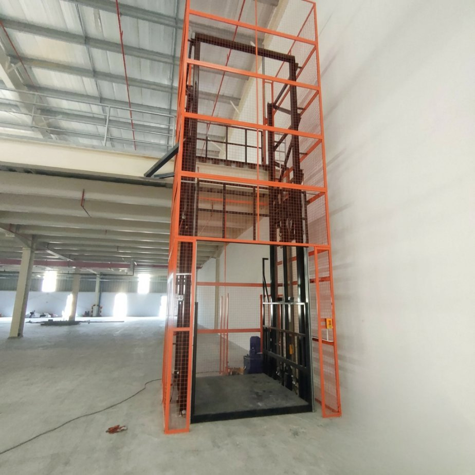 Wall-Mounted Vertical Cargo Lift 1 Ton Hydraulic Freight Elevator for Commercial Warehouse
