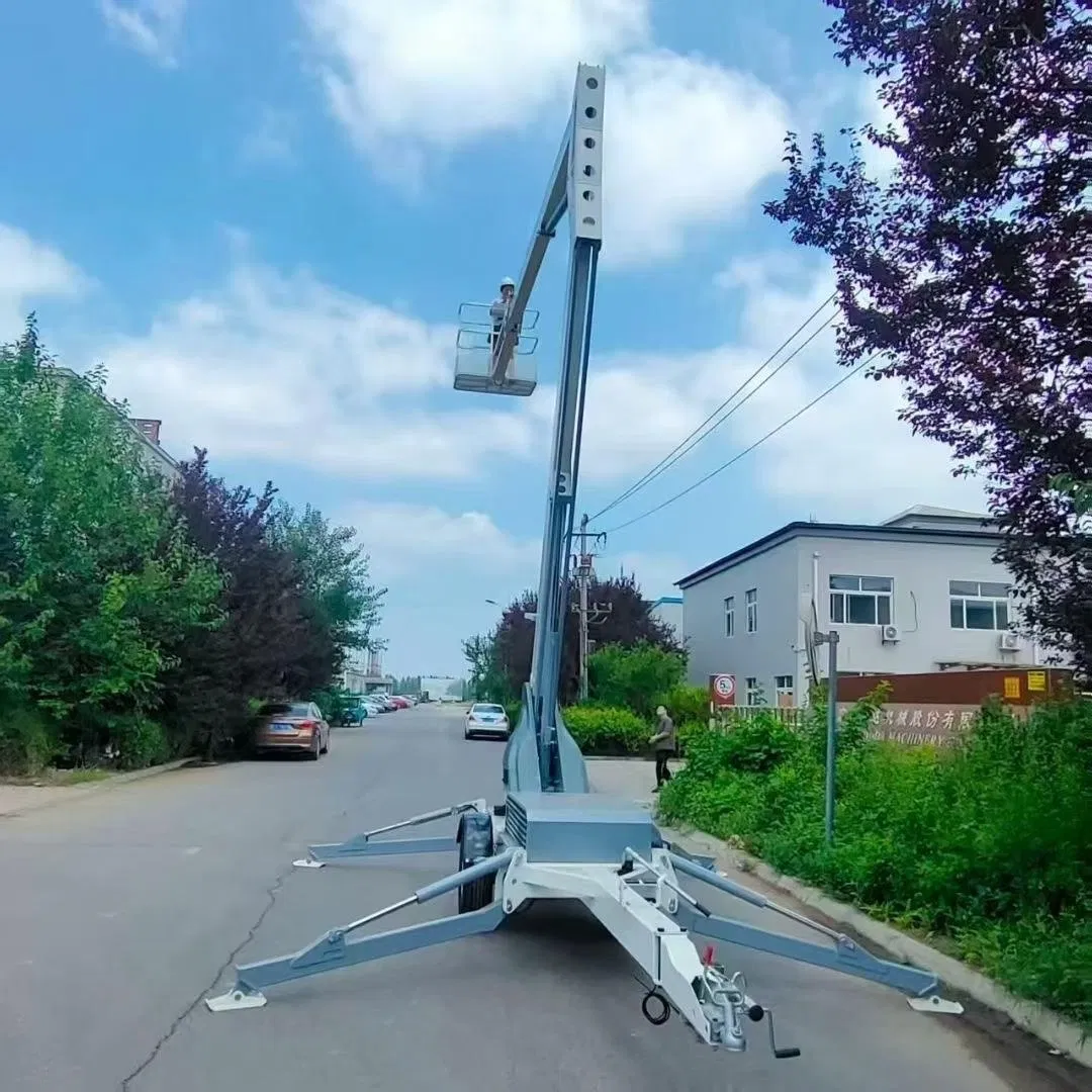 8-24m Towable Articulated Boom Lift, Hydraulic Mobile Cherry Picker for Aerial Work