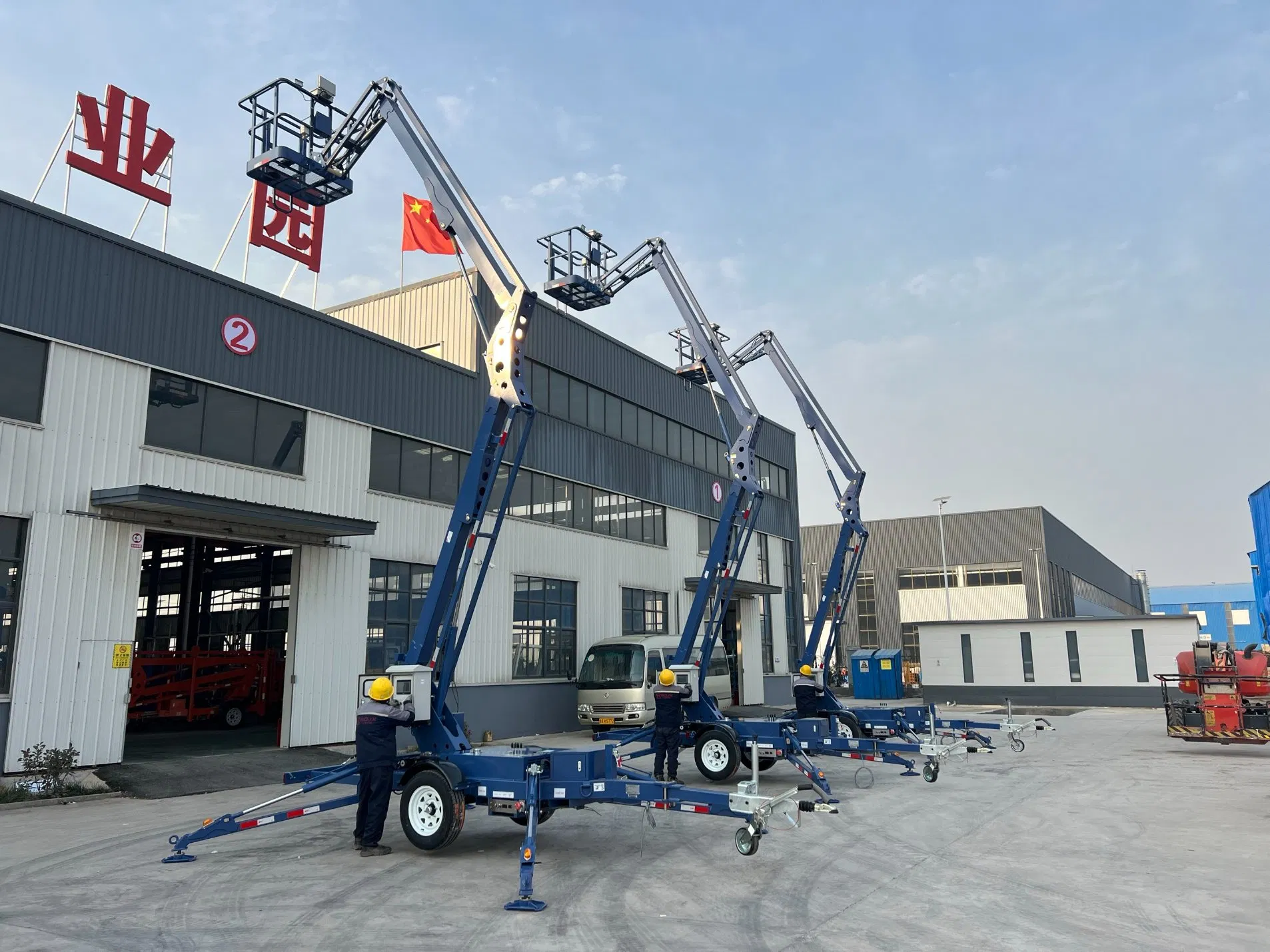 Dymg 10m 12m 14m 16m 18m 20m 22m Electric Hydraulic Self Walking Trailer Towable Boom Lift Articulated Boom Lift Telescopic Cherry Picker Spider Boom Lift