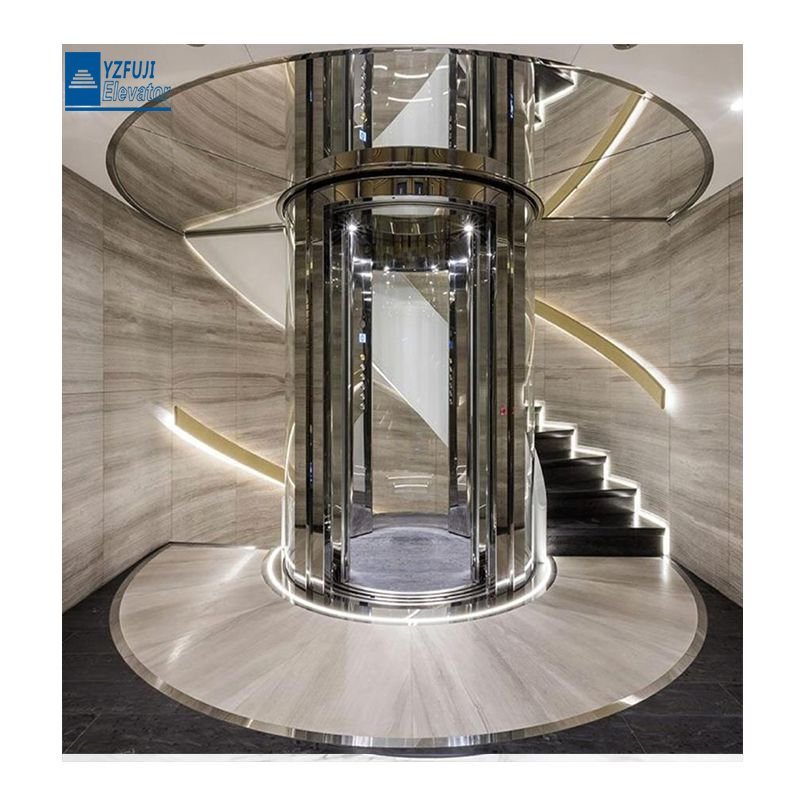 FUJI Round Panoramic Luxury Villa Capsule Glass Home Elevator for Villa Home CE Certificate Suppliers