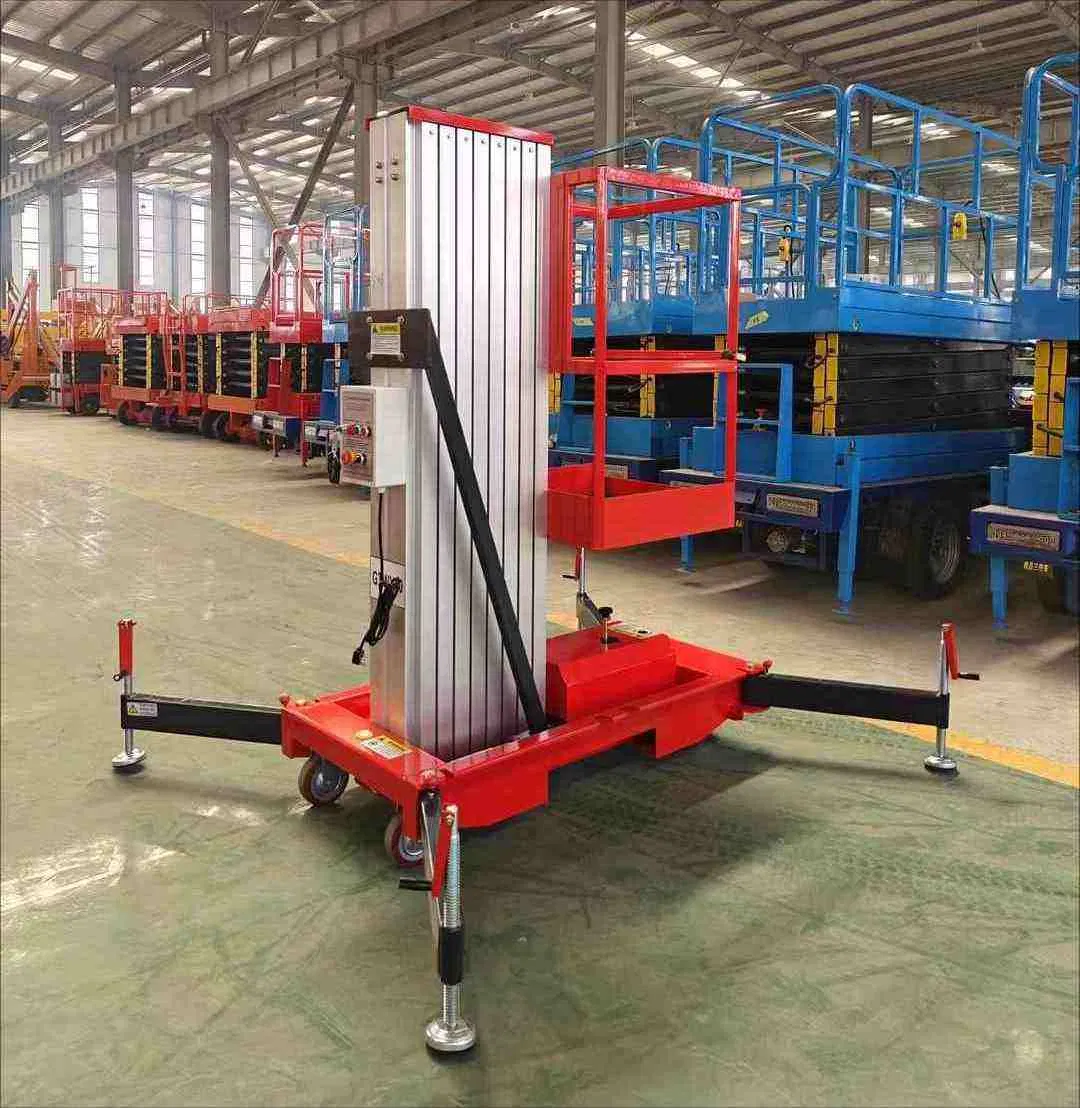 Aluminum Telescopic Manlift 390kg 8m Vertical Lifting Platform Aerial Work Platform Lift
