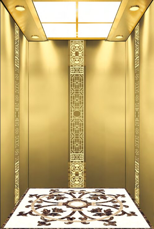Fujixun Stainless Steel Mirror Etched Panoramic Passenger Elevator Lift with Good Price