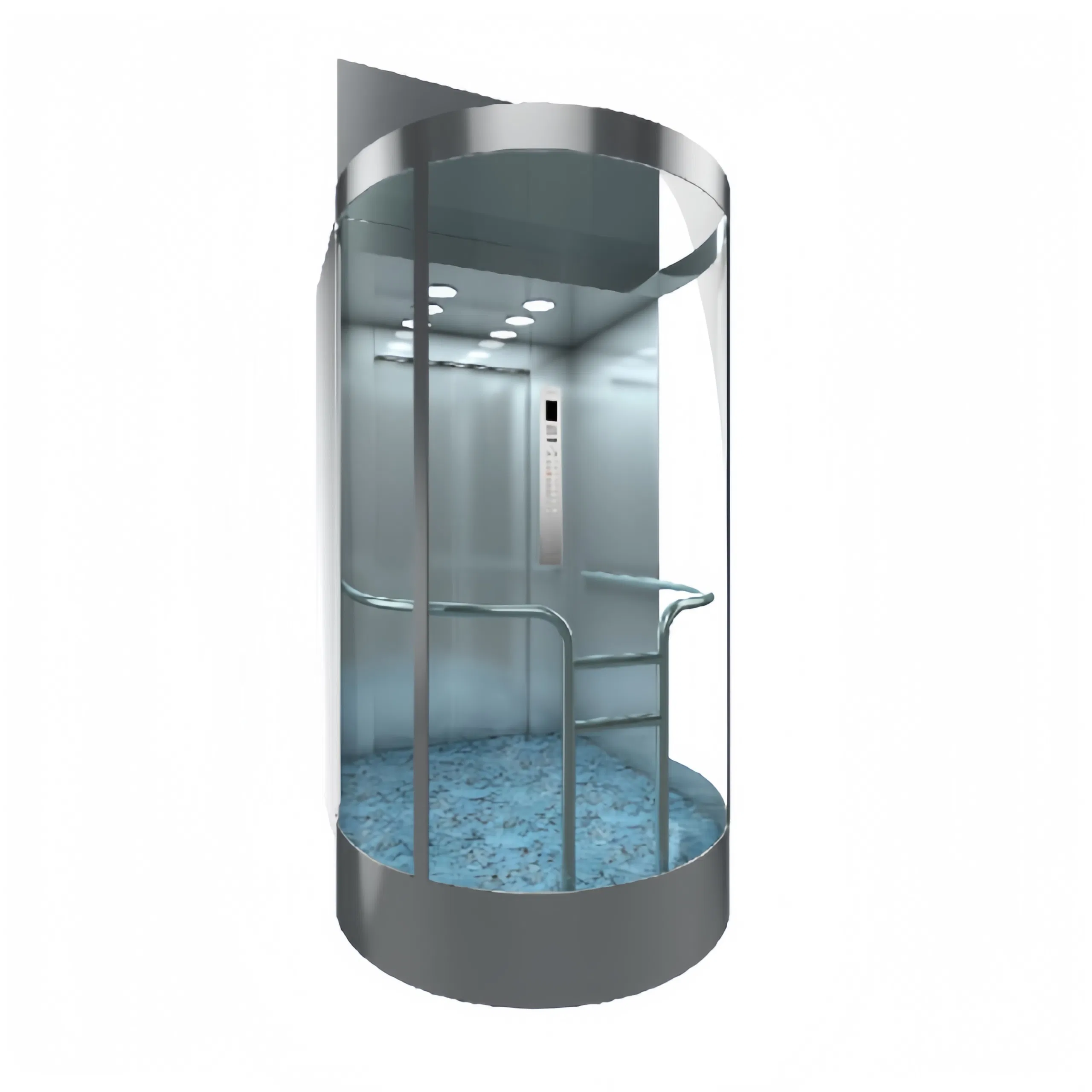 Public Transport Panoramic Elevator 1000kg 1.5m/S CE Certified Glass Observation Lift for Airport Metro Station