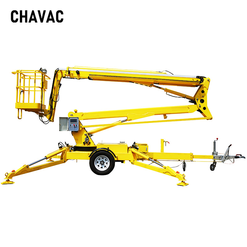 Germany Traffic Alko Axles Hydraulic Electric Trailer Cherry Picker Towable Spider Articulated Boom Lift