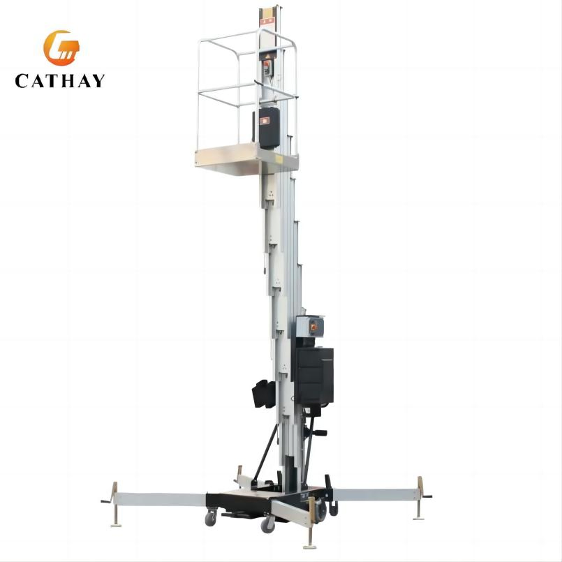EU USA 5m 8m 10m Electric Small Aerial Working Platform Awp Single Genie One Man Vertical Mast Lift