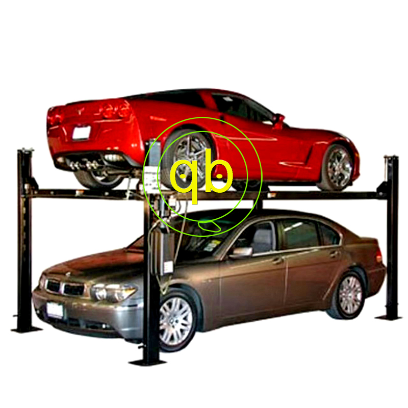 Four-Post Mechanical Car Parking Lift System Stacker Hydraulic Home Garage Hoist Devices 4-Pole Mechanical Vertical Storage Equipment Machine 2-Level Platform