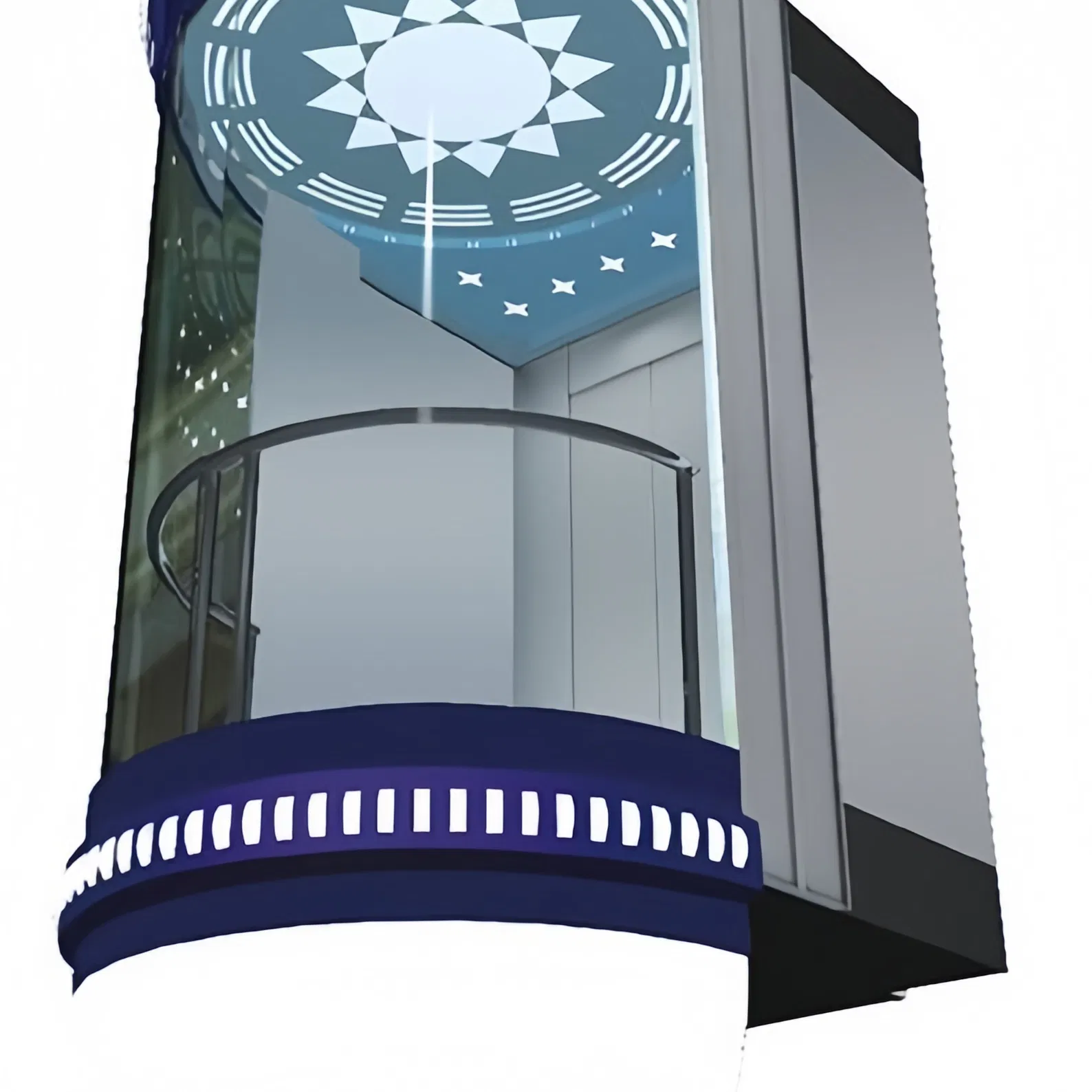 Public Transport Panoramic Elevator 1000kg 1.5m/S CE Certified Glass Observation Lift for Airport Metro Station