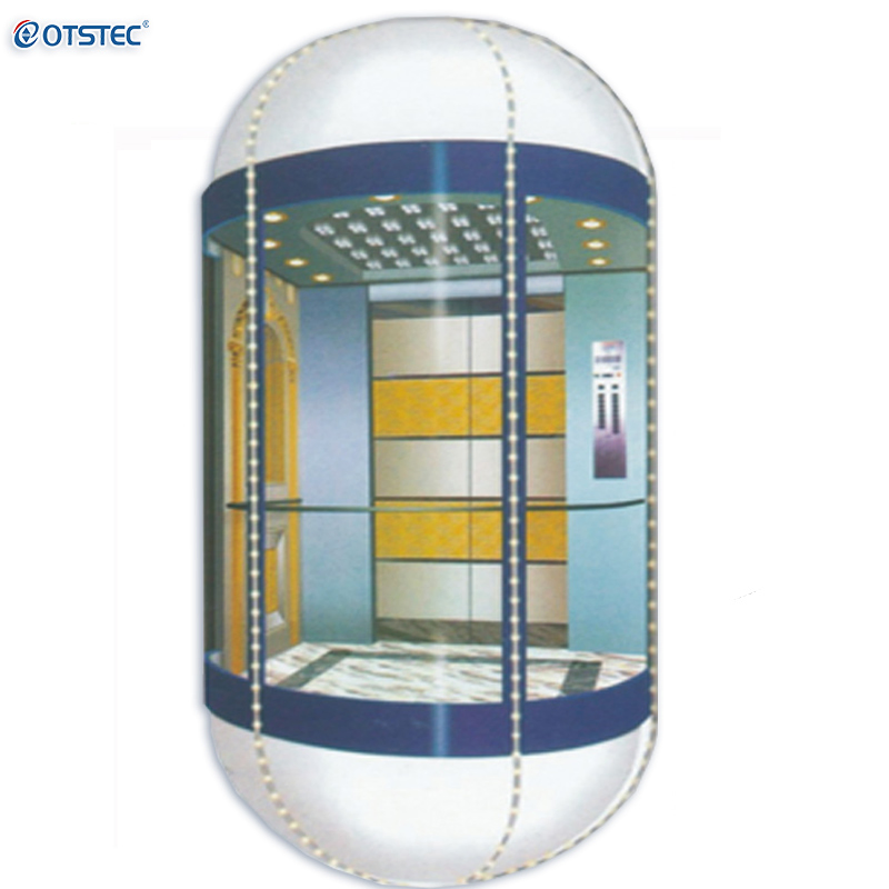 Customized Circle Type Panoramic Villa Elevator Passenger Elevator Lift