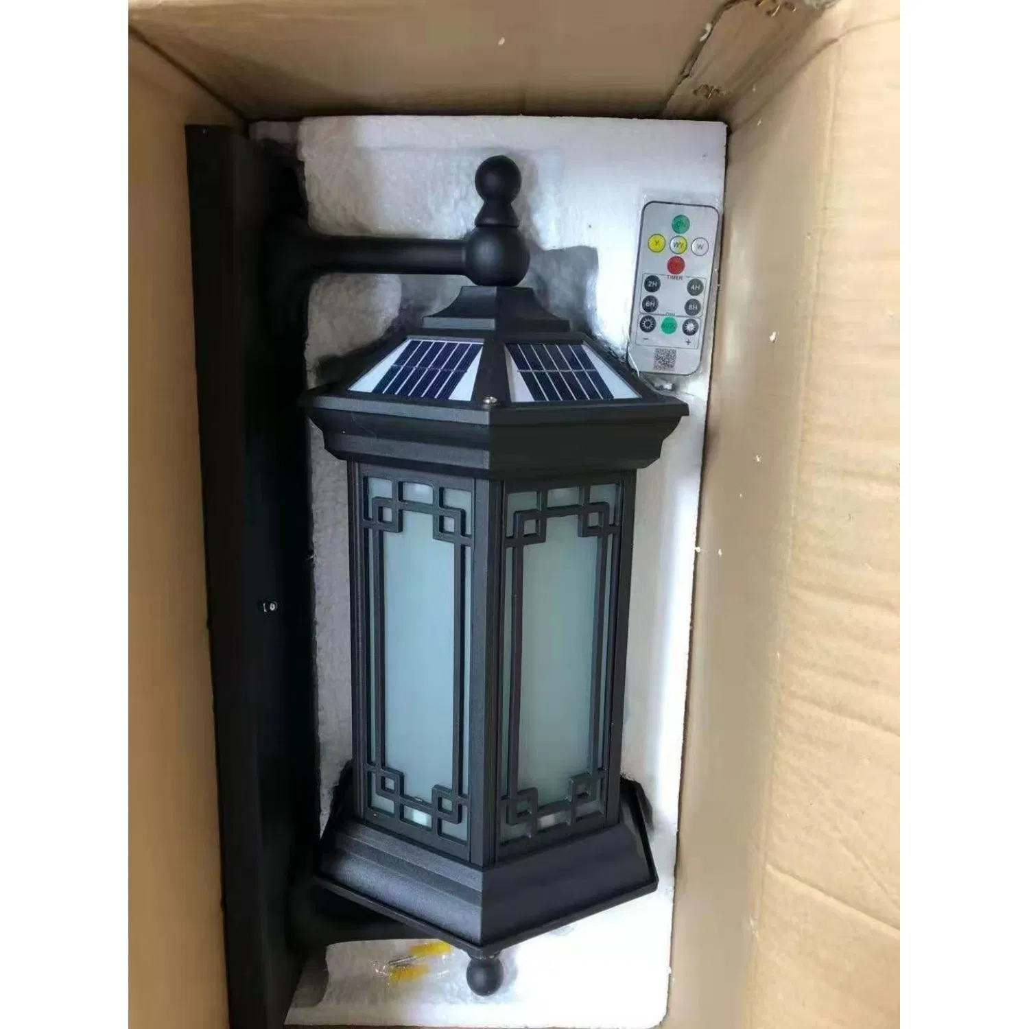 Anti Short Circuit Outdoor Glass Lampshade LED Solar Garden Courtyard Lawn Wall Light