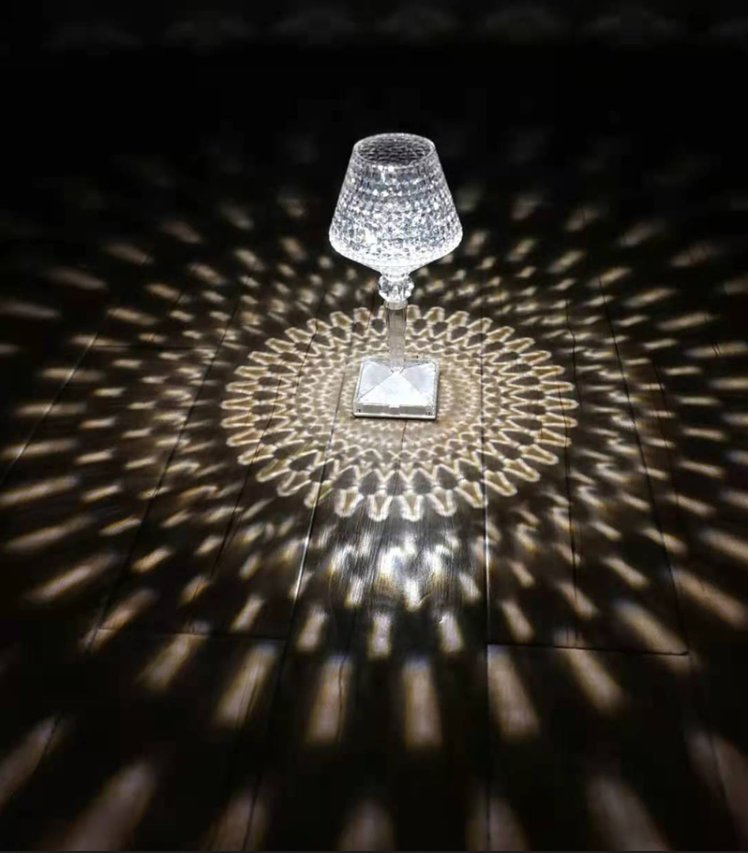 European Table Light Hotel Restaurant Decoration USB LED Table Lamp Romantic Dinner Bar Desk Lights Rechargeable Bedside Luxury Acrylic Crystal Night Lamps