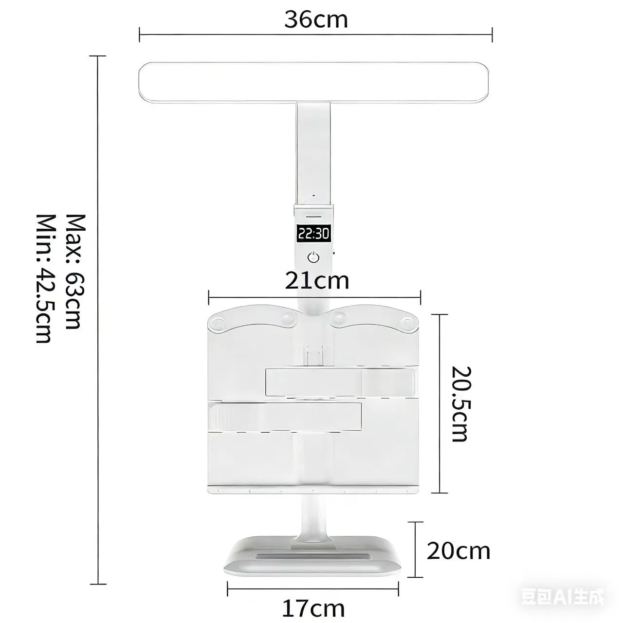 Wholesale Bookshelf Desk Lamp Eye Protection Learning Children Student Dormitory Homework Reading LED Table Light with Clock Function Dimmable