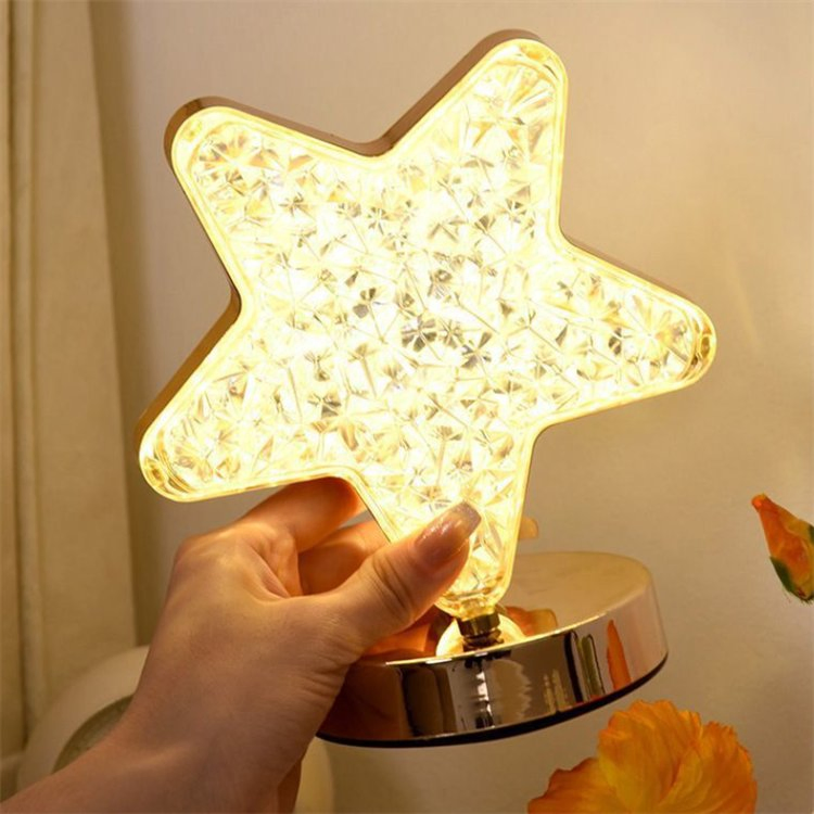 Modern Luxury Night Light Touch Acrylic Crystal Battery Rechargeable Cordless Restaurant LED Table Lamp