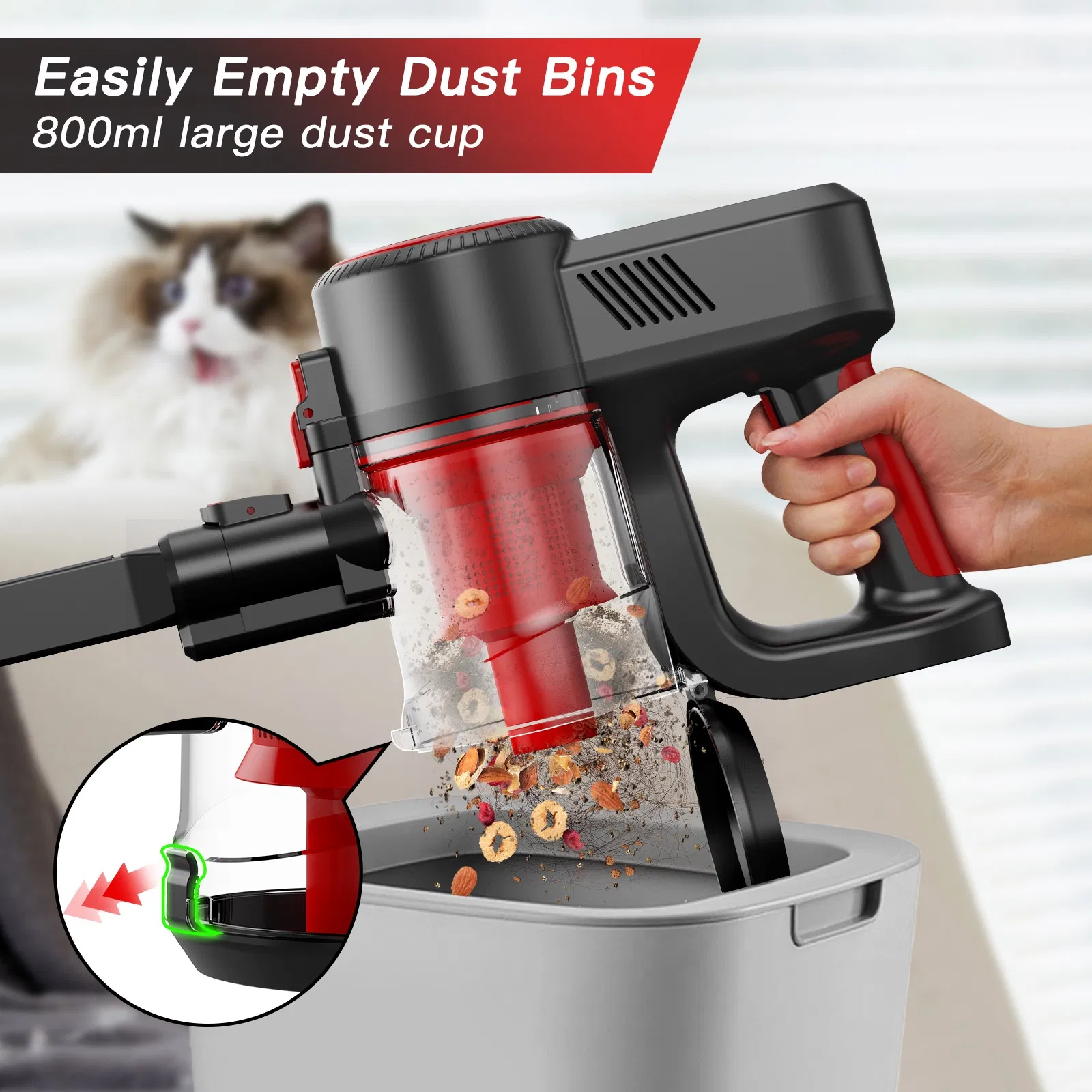 Low Noise Powerful Suction HEPA Filter Handheld Cordless Vacuum Cleaner