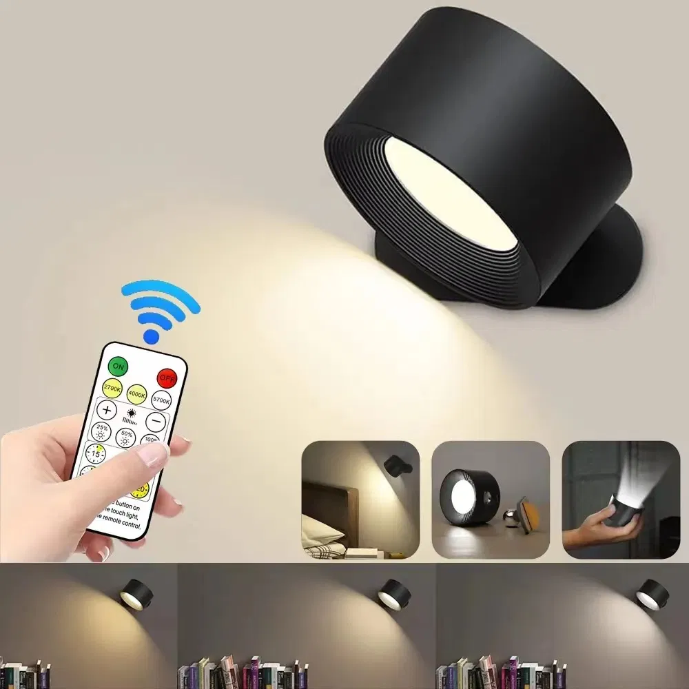 Multifunctional Magnetic Bracket Light Touch Dimmable Rechargeable Battery Operated Powered Reading Corner Wall Lamp