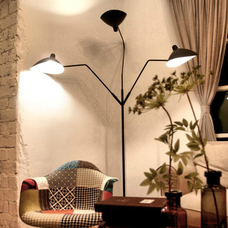 Loft Stand Floor Lamp for Living Room Bar Studio Serge Mouille Mcl Tripod Industrial Floor Lamp (WH-VFL-03)