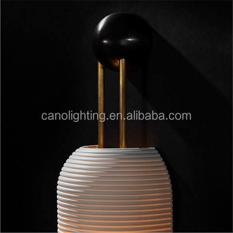 Minimalist Interior Decoration Wall Sconce Brass Ceramic Lampshade Wall Lamp Sconce