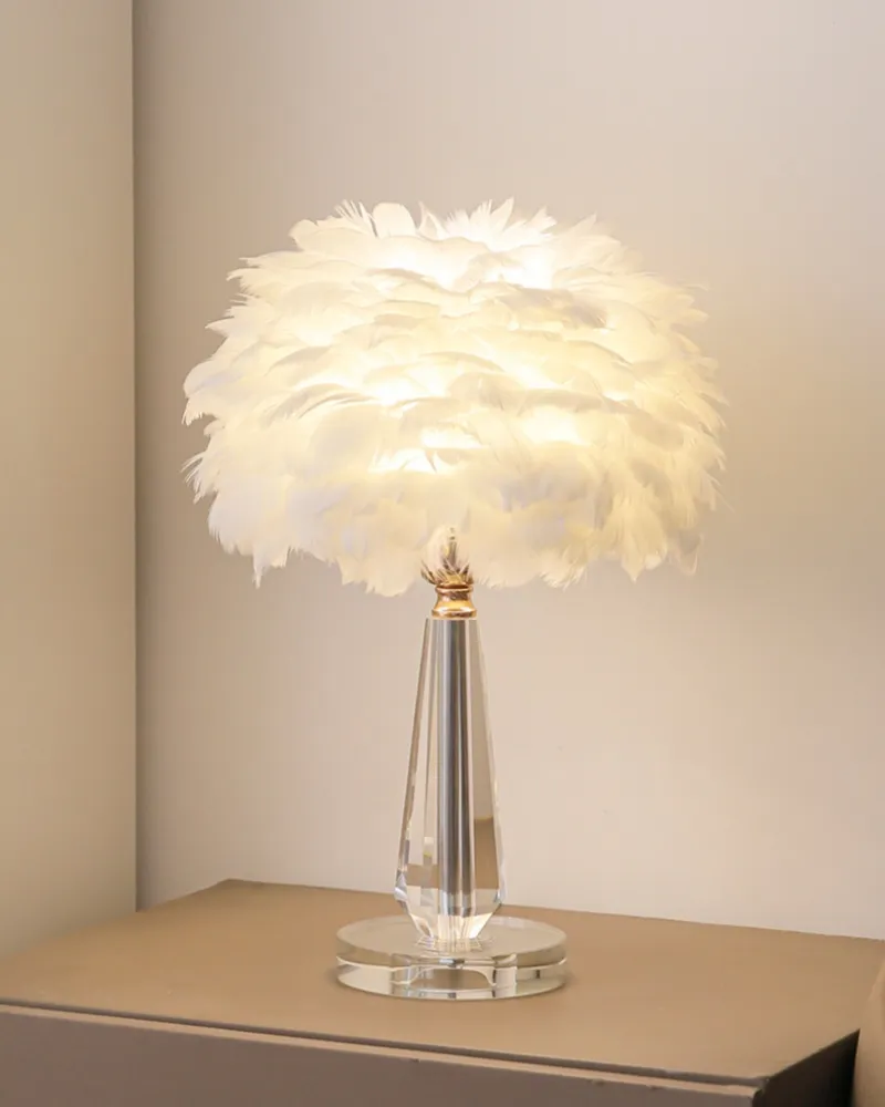 Crystal Feather Table Lamp View 2