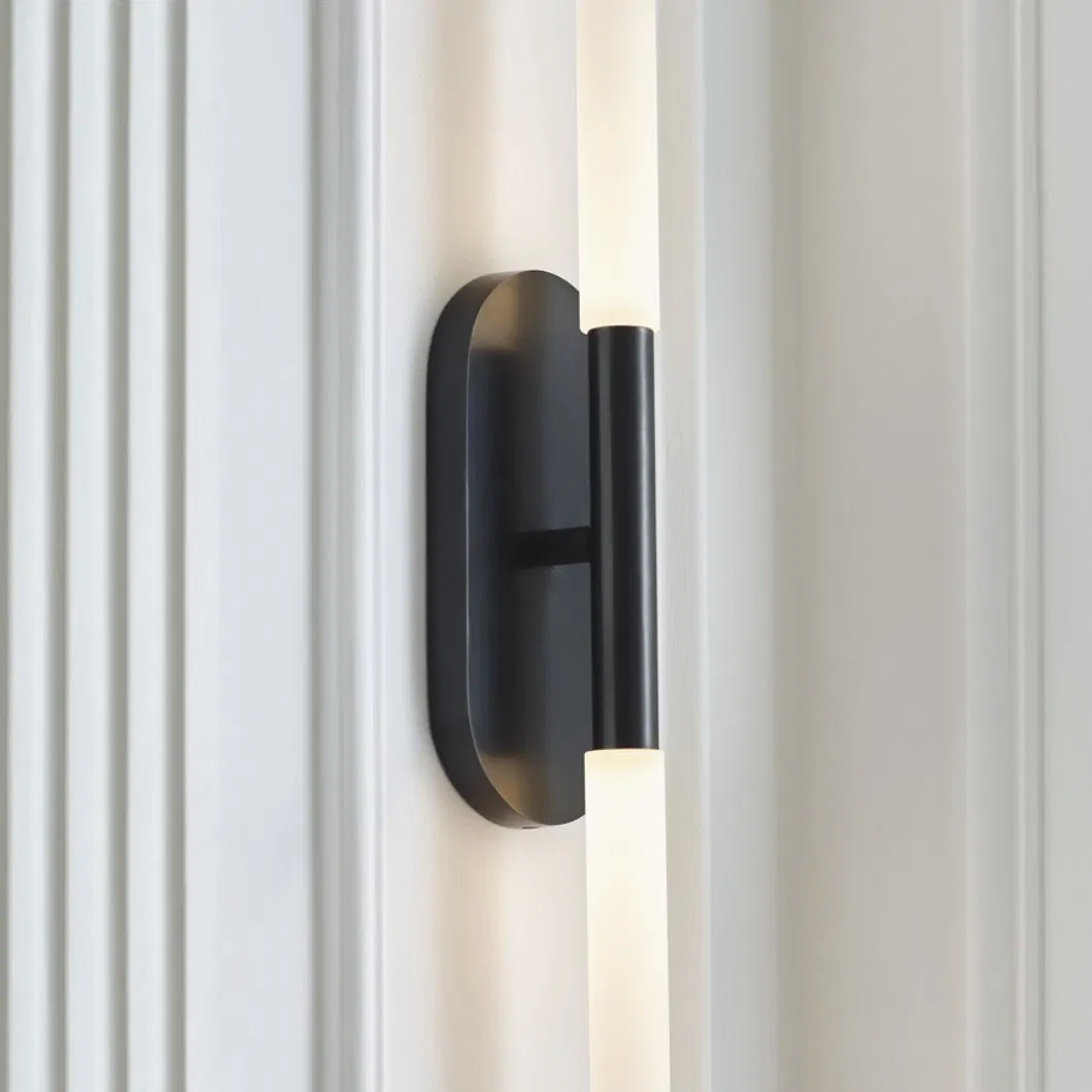 Minimalist Etched Glass Shades LED Wall Lamp Rousseau Linear Sconce