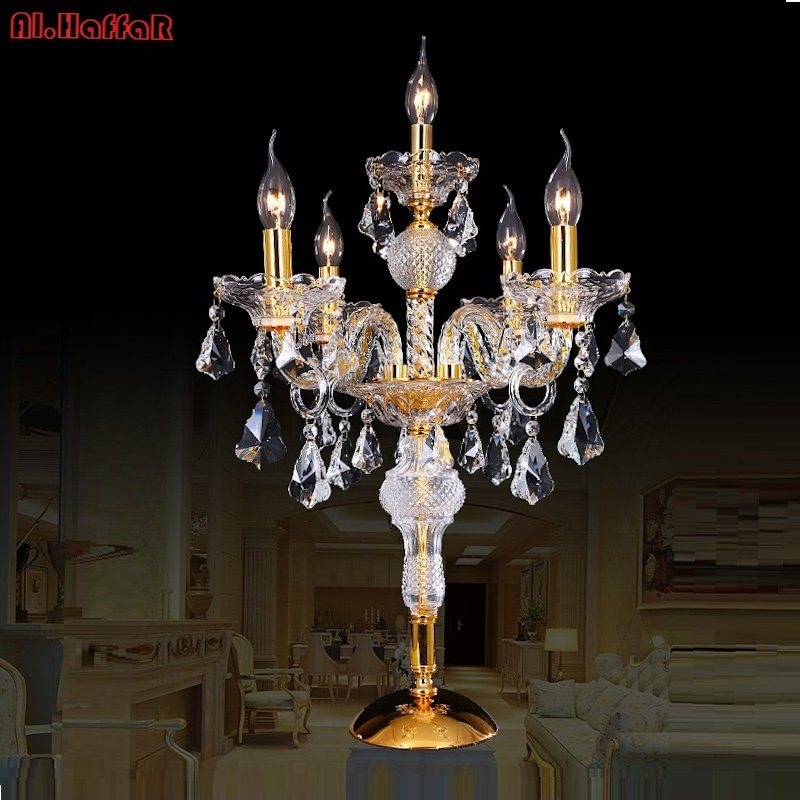 Modern Crystal Table Lamp for Living Room Beside Bed Luxury Crystal Desk Lamp (WH-MTB-124)