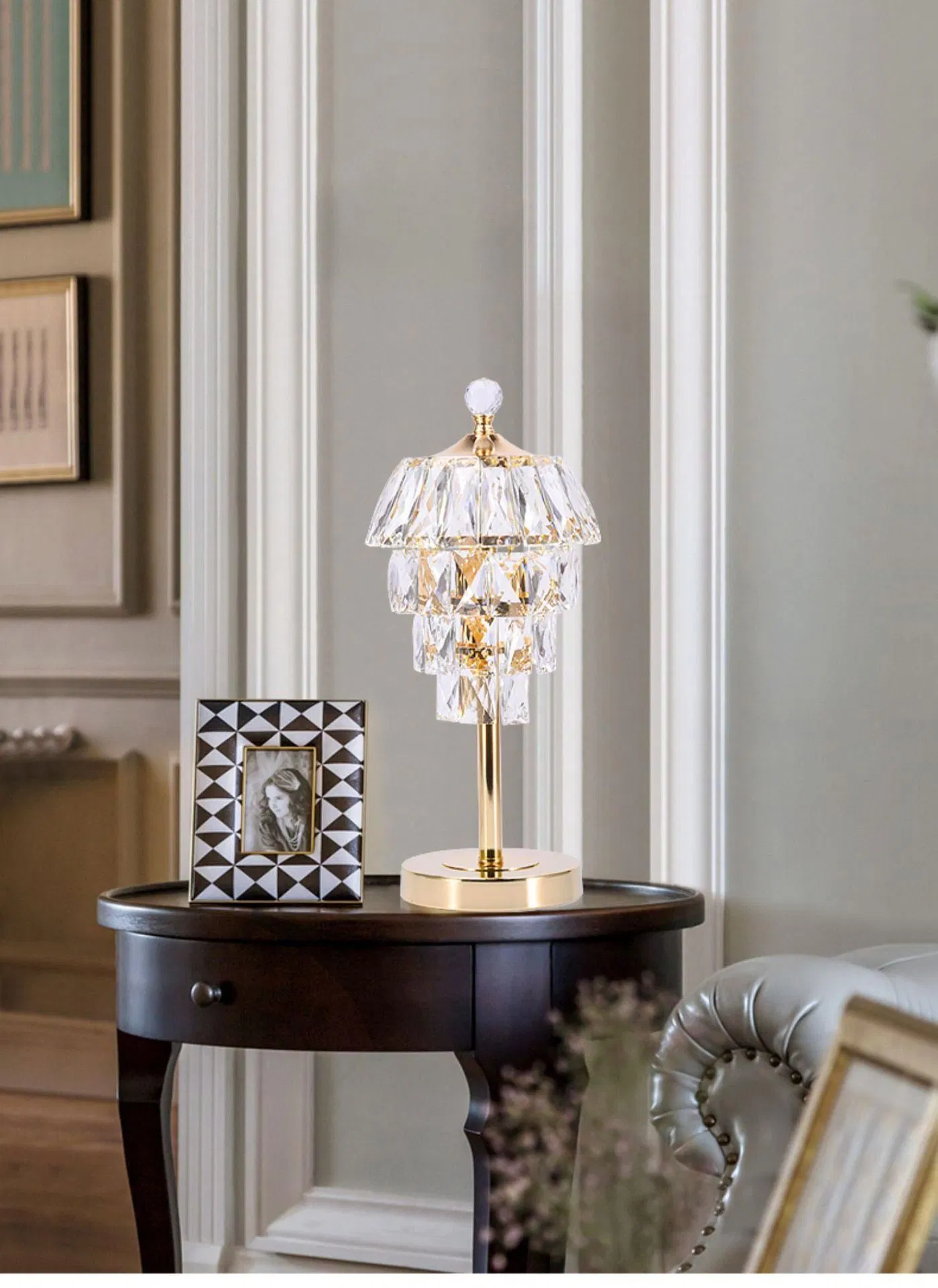 Modern Simple Light Luxury LED Bedroom Living Room Hotel Crystal Table Lamps Desk Lamp