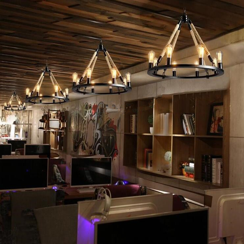 Industrial Linen Pendant Light for Kitchen Bar Restaurant Lighting Fixtures (WH-VP-17)