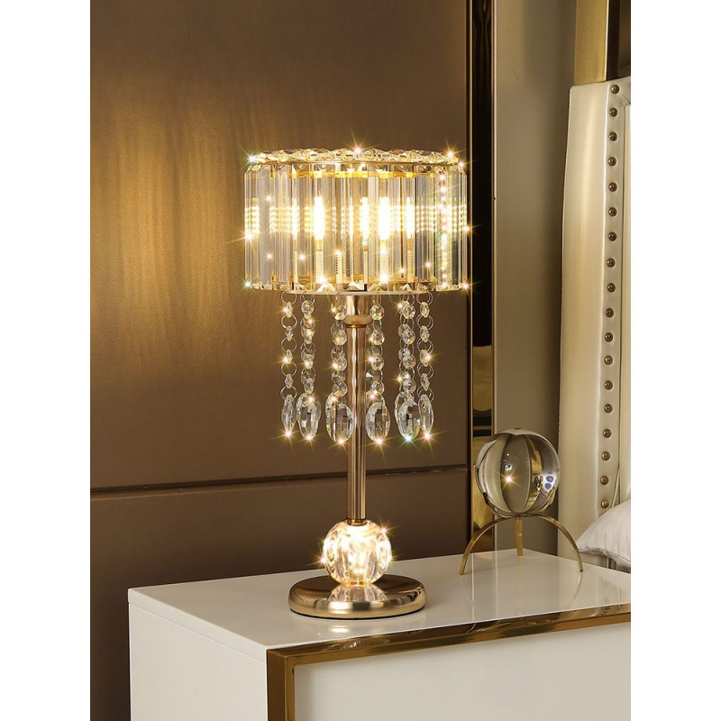 Luxury LED Crystal Polished Gold Silver Chrome Home Decor Table Touch Lamp