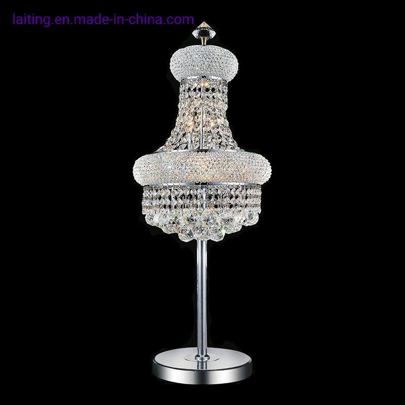 Empire Crystal Table Lamp Luxury Reading Light Hotel Villa Home Decor Gold Standing Floor Lighting
