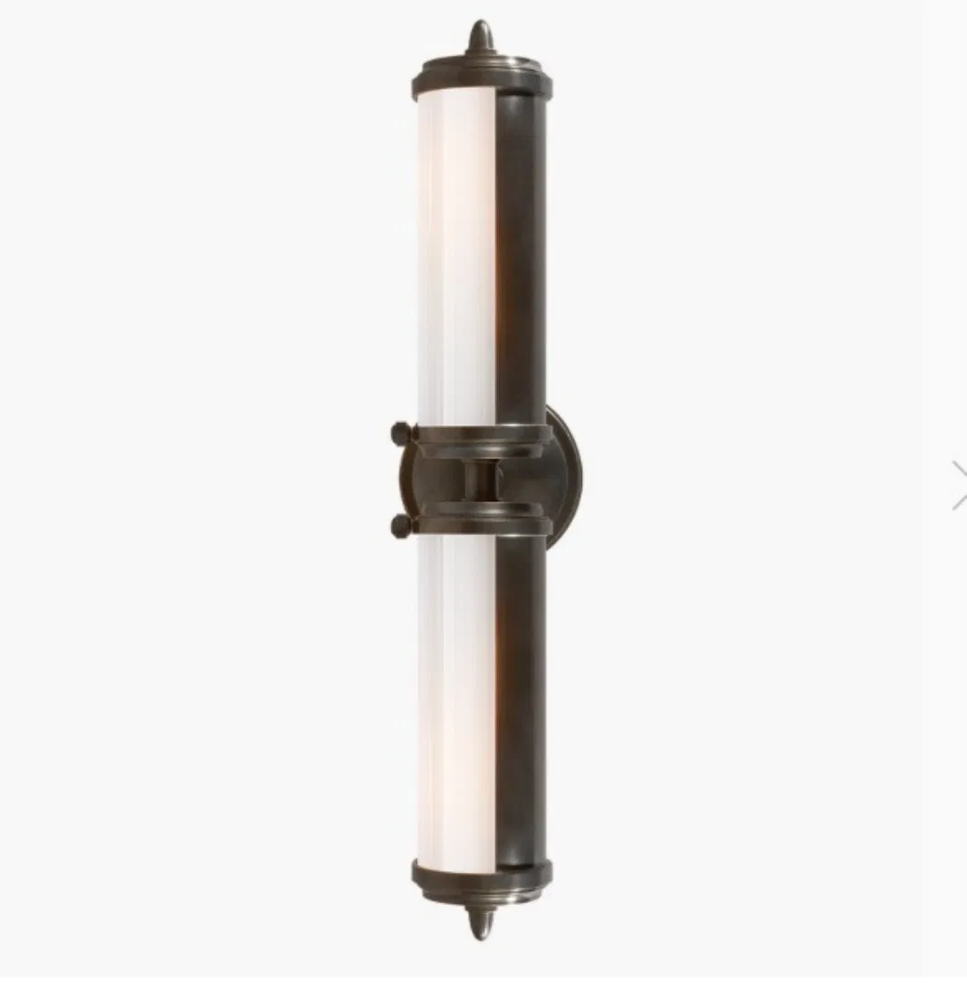 Modern Cylindrical White Glass Shade up and Down Wall Sconce