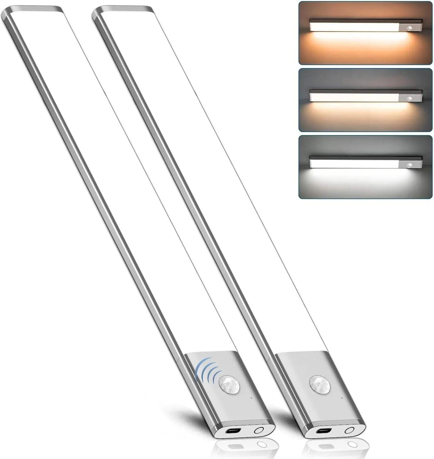 Modern 5V LED Night Light Motion Sensor Battery-Powered Kitchen Closet Hallway Bedroom Staircase Cabinet Lighting Aluminium