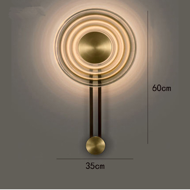 Zy Custom Modern Minimalist Clock Shape Glass Bedroom Hotel Bar Wall Light Sconces