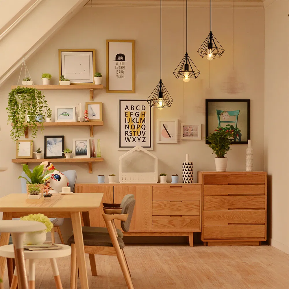 Retro Industrial Geometric Pendant Lights Iron Indoor Lighting Restaurant Coffer Black Pendant Light (WH-VP-61)