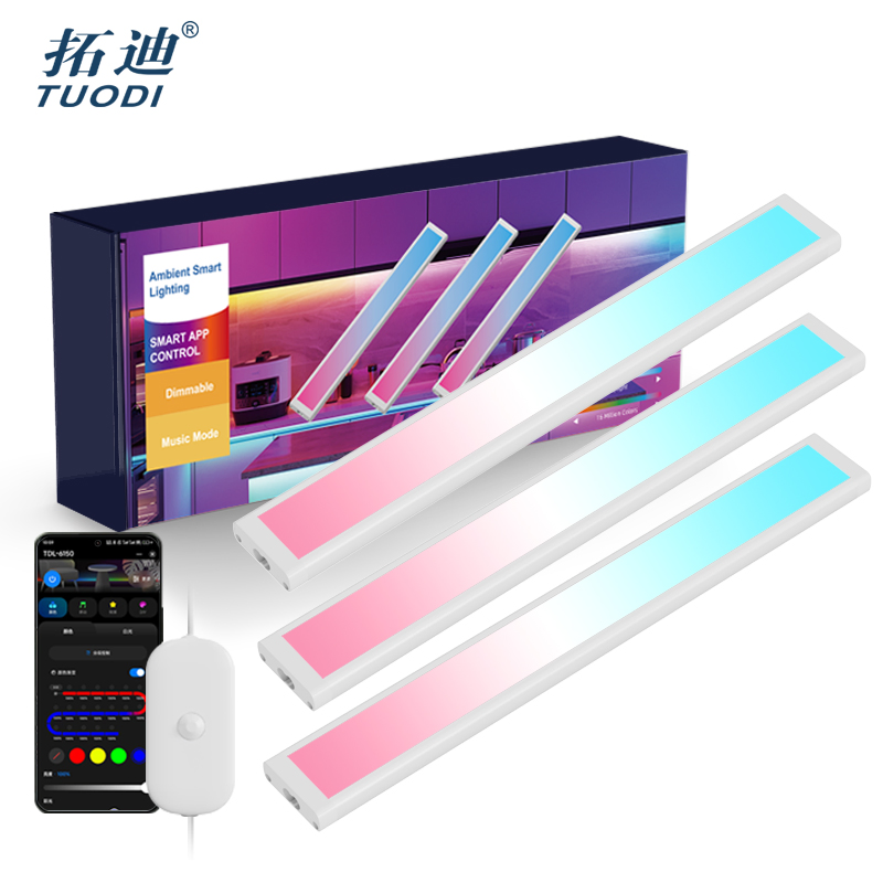 Smart RGB Tuya APP-Controlled Cabinet Light Set with Adapters