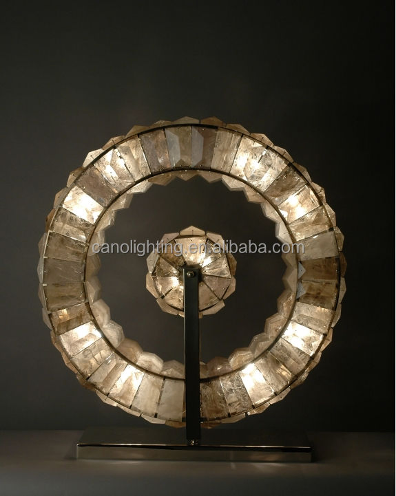 Modern Gold Luxury Bedside Wheel Crystal Table Lamp for Hotel Restaurant Home