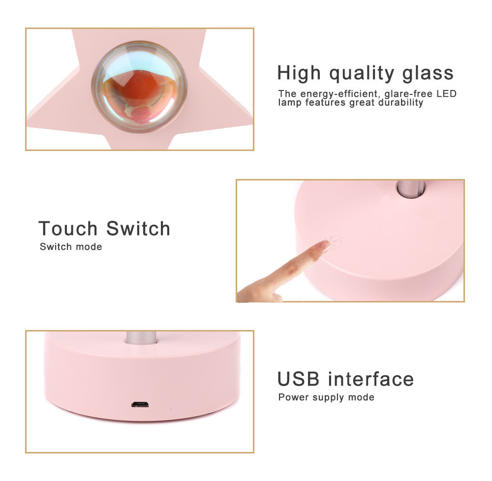 180 Degree Rotation Romantic Nightlight Projection Star Moon Sunset Lamp