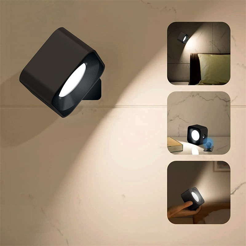 Multifunctional Modern LED Magnetic Bracket Light Touch Dimmable Rechargeable Battery Operated Reading Corner Wall Lamp