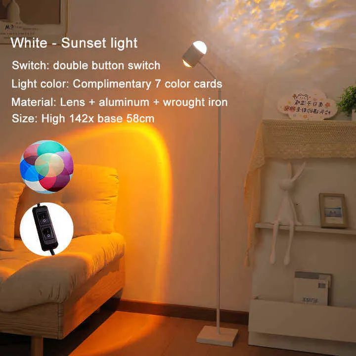 LED Water Ripple Lamp Sunset Floor Lamp