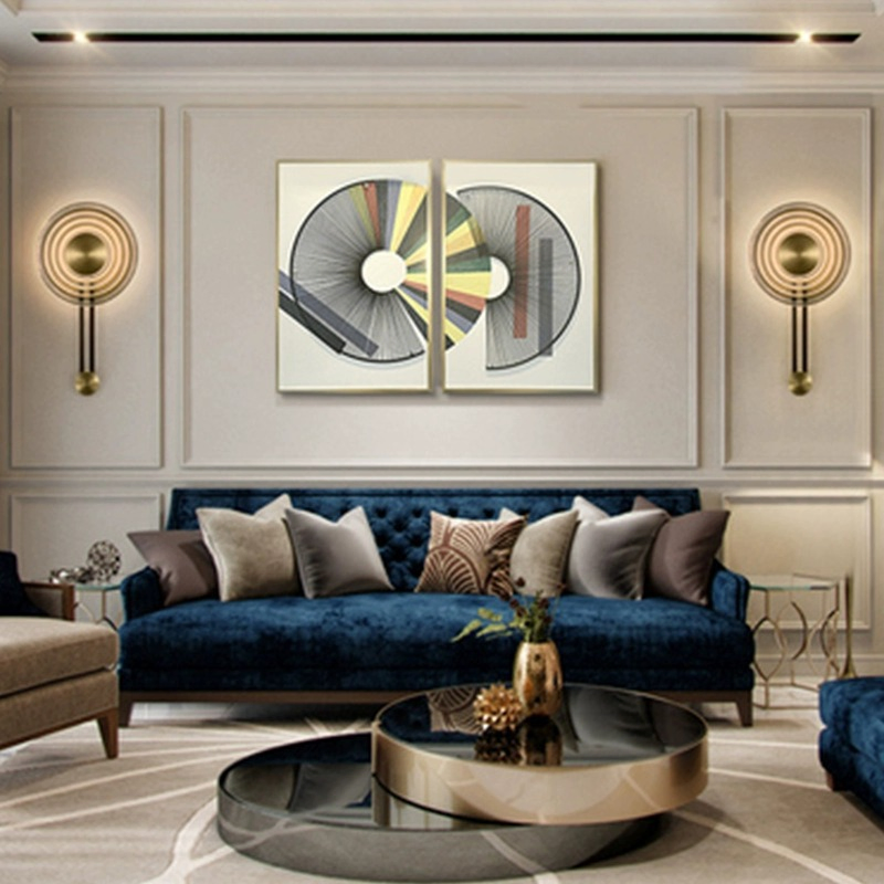 Zy Custom Modern Minimalist Clock Shape Glass Bedroom Hotel Bar Wall Light Sconces