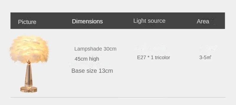 Crystal Feather Table Lamp View 7