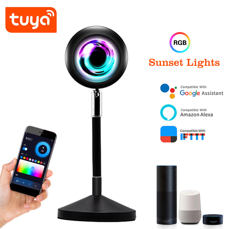 New APP Control 4 Modes Smart Photography Living Room Bedroom Table Light 16colors RGB Sunset Halo Lamps