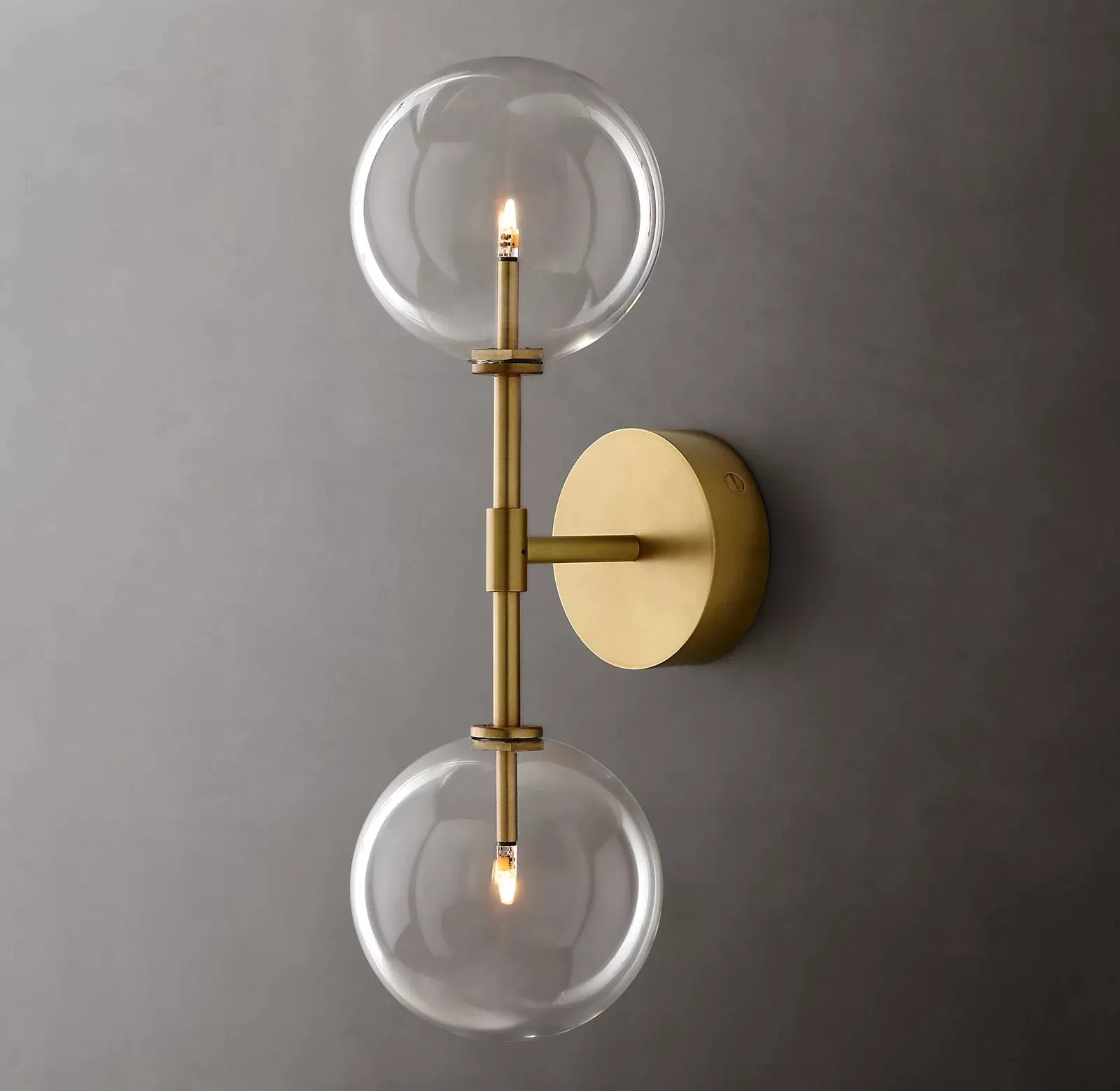 Minimalist Modern Simplicity up and Down Glass Globe Linear Sconce