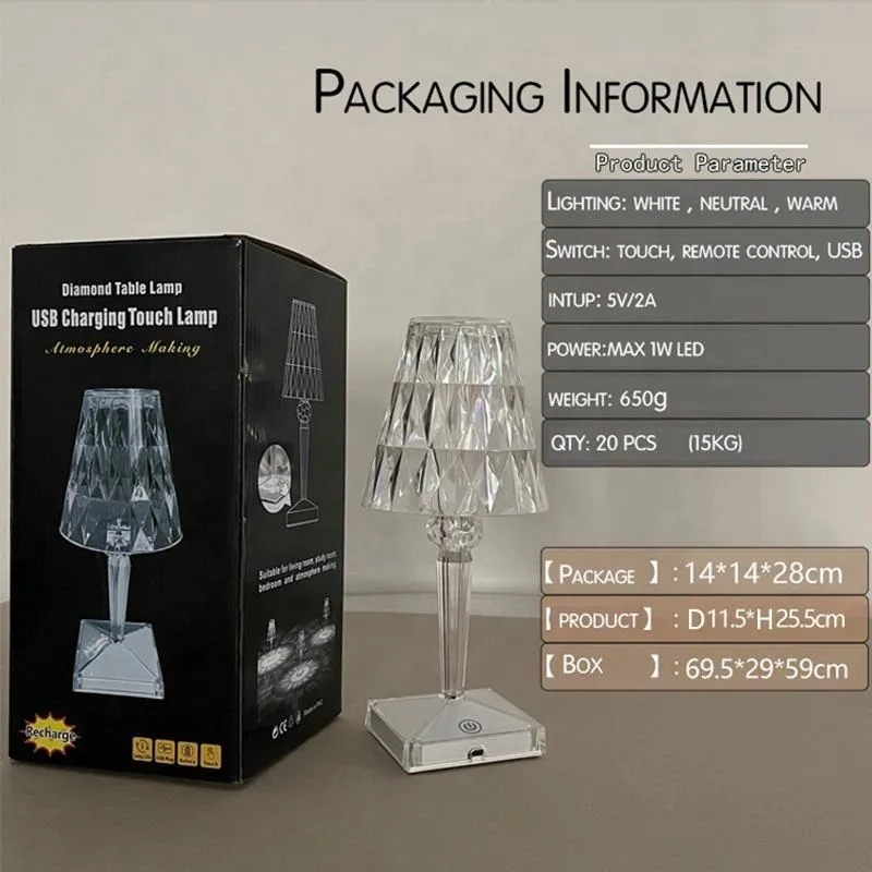 Crystal Table Lamp View 1