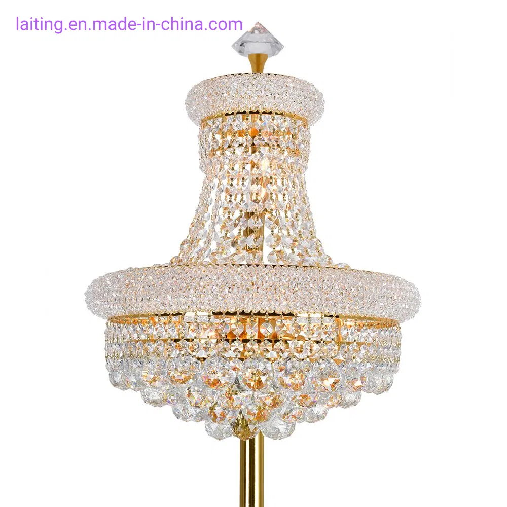 Empire Crystal Table Lamp Luxury Reading Light Hotel Villa Home Decor Gold Standing Floor Lighting