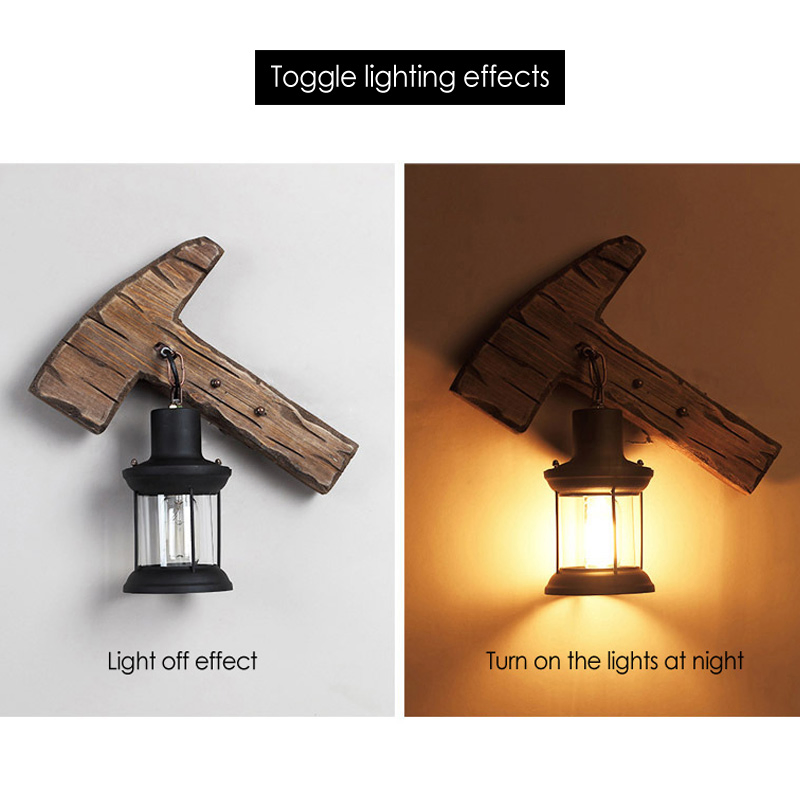 Restaurant Bar Cafe Light Creative Industrial Vintage Wood Wall Lamp (WH-VR-53)