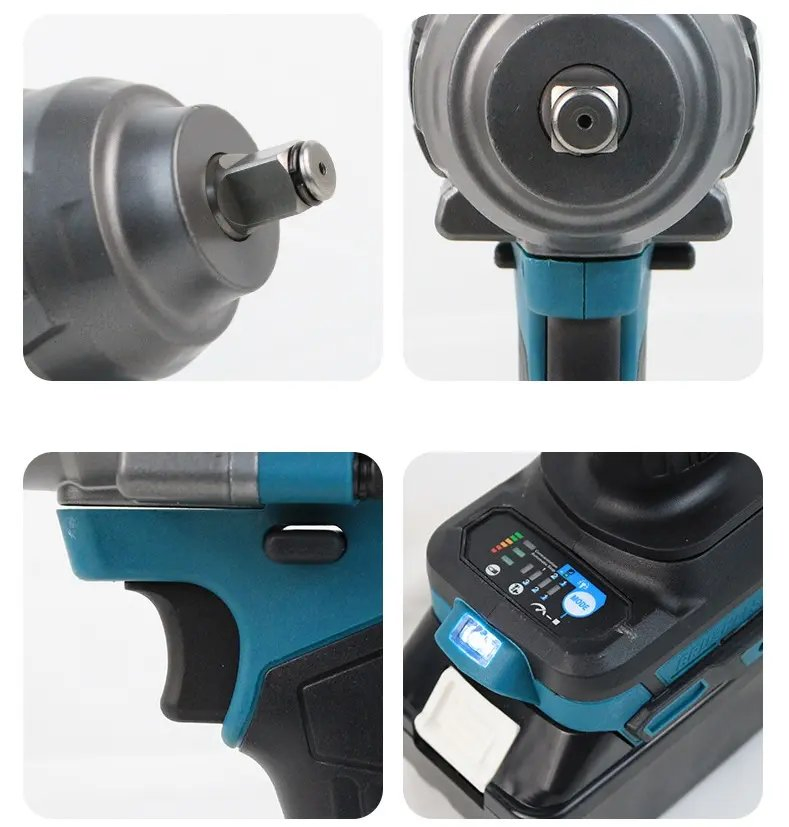 Cisivis 4-in-1 Cordless Brushless Impact Drill Angle Grinder Impact Wrench Power Tool Set for Auto Repair