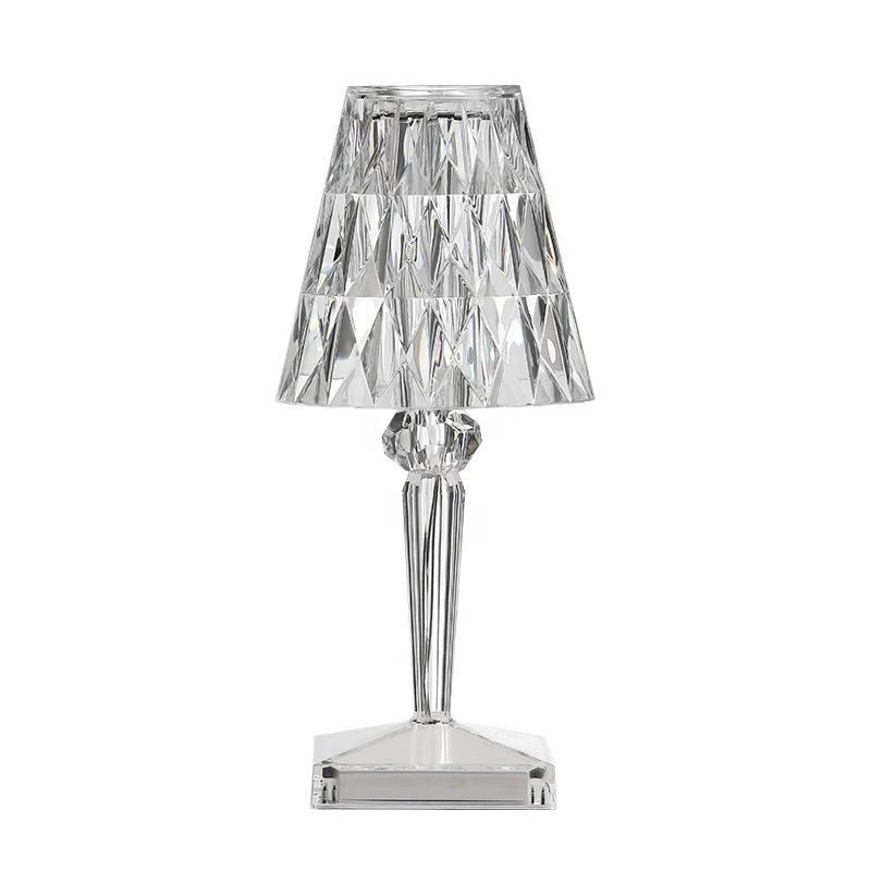 Luxury Crystal Vintage Rechargeable Cordless Table Decoration USB LED Crystal Table Lamp