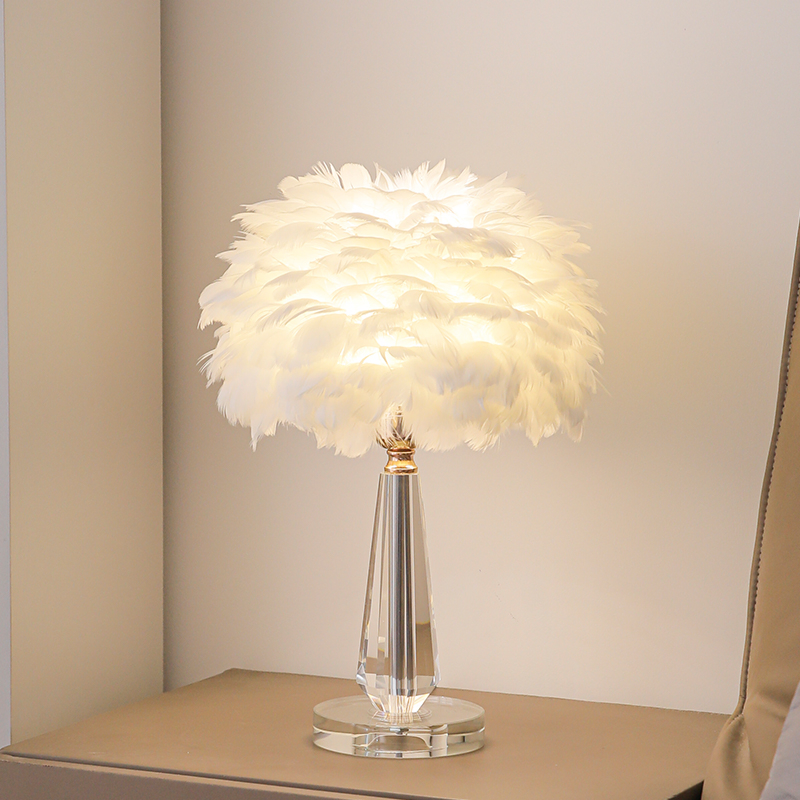 Nordic E27 Luxury Crystal Feather Table Light Lighting Lamp (ZY-YM13)