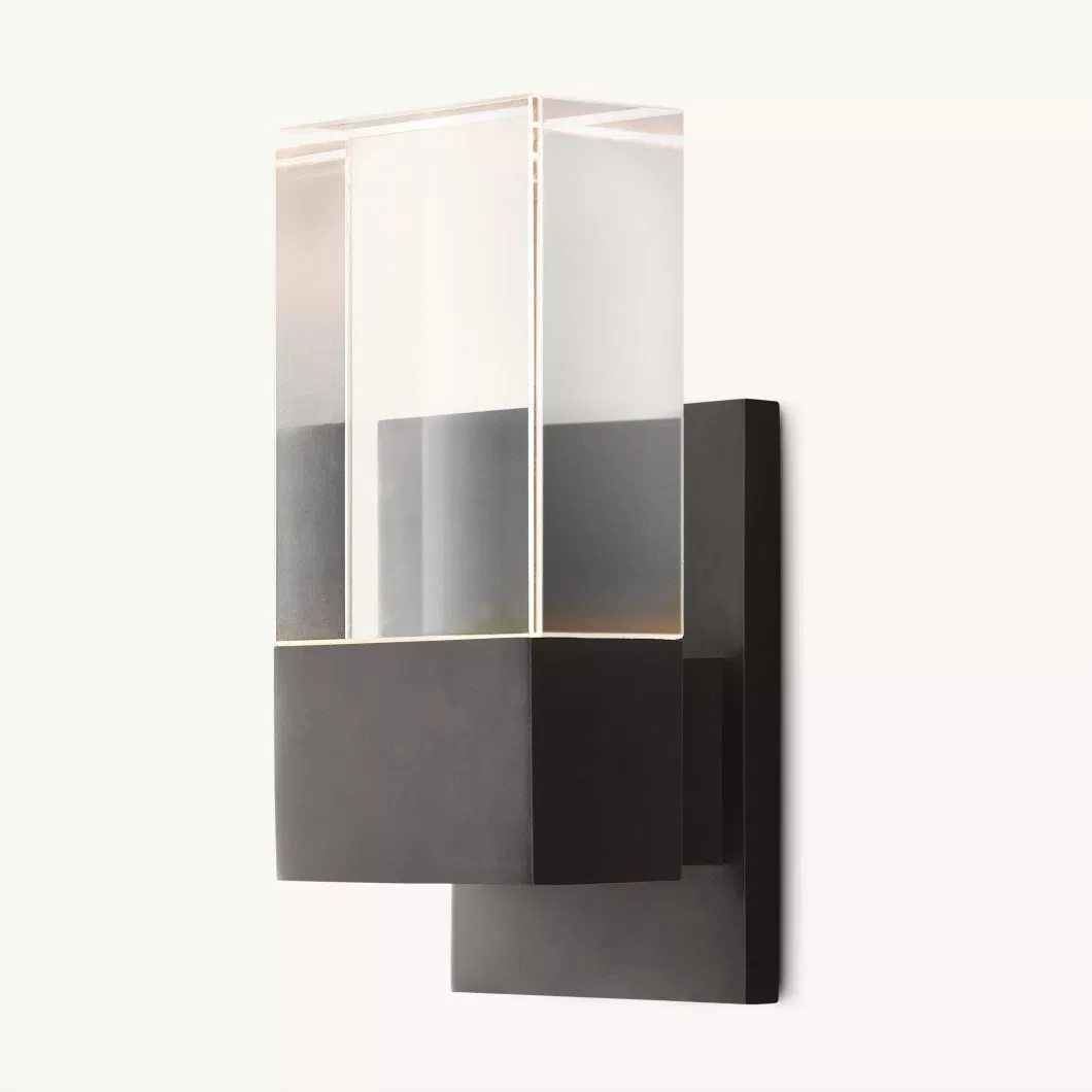 Hotel Bedside Reading Lighting Solid Crystal Shade Serra Sconce