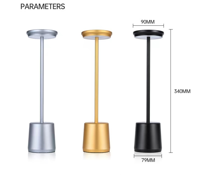 Vintage Gold Diamond Crystal Shade Battery Operated Dimmable Rechargeable Restaurant Touch Cordless Luxury LED Table Lamps